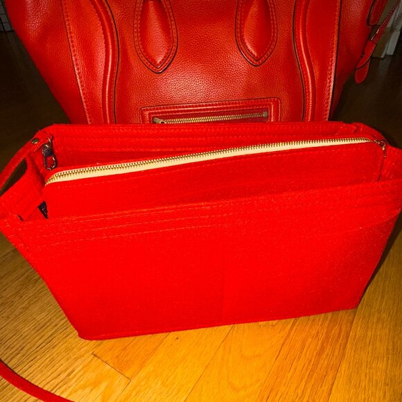 Phoebe Philo Era EUC Authentic Celine Large Luggage Red Handbag Tote Red insert - Picture 6 of 15